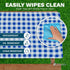 Sorfey Vinyl Picnic Table Fitted Tablecloth Cover, Checkered Design, Flannel Backed Lining, 28 x 72 Inch Blue...