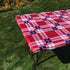 In the Breeze 8002 Plaid 30 Inch x 72 Inch Fitted Tablecloth...