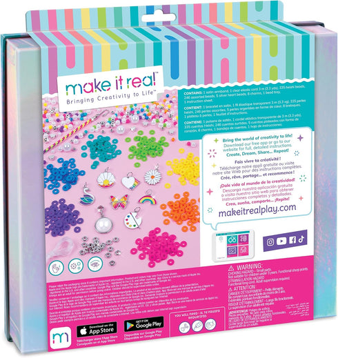 Make It Real: Rainbows & Pearls DIY Jewelry - Make 8 Fashionable Bracelets Using Awesome Rainbow Themed Charms & Beads, 598 Pieces Included, Kids ...