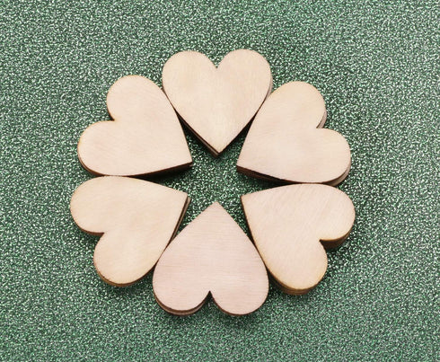 Shapenty Unfinished Wooden Hearts Bulk Blank Wood Slices Discs DIY Craft Cutout Pieces for Wedding Guest Signing Book Frame Album Valentine Christ...