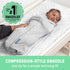 SwaddleMe by Ingenuity Compression Baby Swaddle Pod, Two-Way Zipper for Easy Diaper Changes, Improves Sleep & Calms Startle Reflex, 0-2 Months, 1....