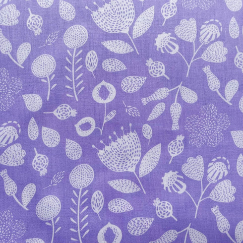 Light Purple Floral Fat Quarters Fabric Bundles,Pattern with Bees and Chamomile Daisy Flowers in Lavender Background, Quilting Fabric for DIY Hand...