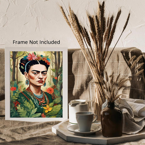 Posterizer 1 pcs- Frida Kahlo inspied art in the nature-Famous Figures Art Collection-Floral Botanical Art- Living Room Bedroom Decor- unframed wa...