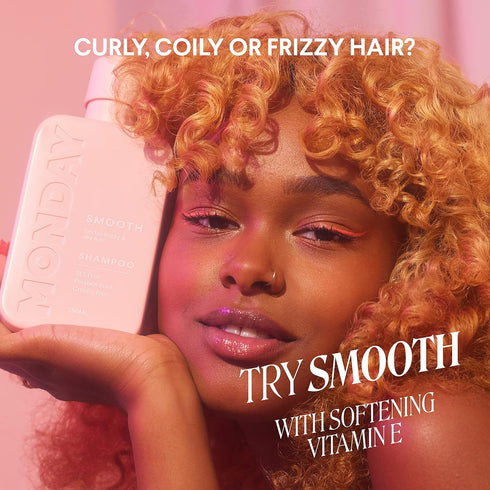 MONDAY HAIRCARE Smooth Conditioner 12oz for Frizzy, Coarse, and Curly Hair, Made from Coconut Oil, Shea Butter, & Vitamin E, 100% Recyclable Bottl...