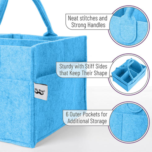 Mr. Pen- Baby Diaper Caddy Organizer, Blue, Baby Organizer, Car Diaper Caddy, Baby Caddy Organizer, Portable Diaper Caddy, Diaper Organizer for Ch...