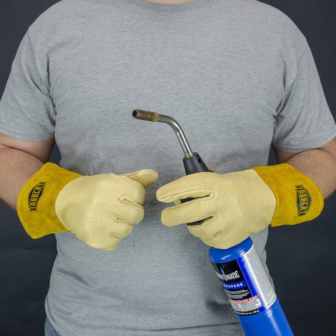 IRONCAT 6021 Pigskin MIG Welding Gloves – Medium, Insulated Top Grain Work Safety Gear, Straight Thumb, Kevlar Construction, Natural...