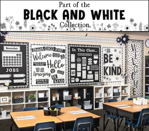 Teacher Created Resources Black and White Floral Be Kind Bulletin Board (TCR6801)...