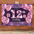 Happy 12th Birthday Banner Backdrop - 12 Birthday Party Decorations Supplies for Girl - Pink Purple Gold 4 x 6ft...