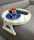 Marble Printed Sofa Arm Clip Table, Armrest Tray Table, Drinks/Remote Control/Snacks Holder (Round)...