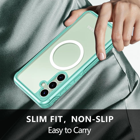 Hekodonk for Galaxy S24 Case,Compatible with MagSafe,Built-in Screen Protector & 2X Camera Lens Protector,Full Body Shockproof Protective Phone Ca...