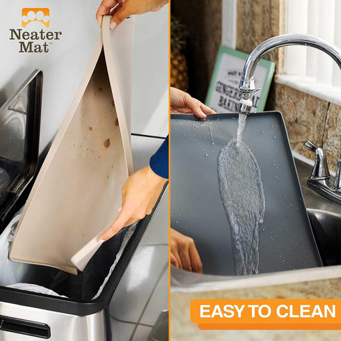 Neater Pet Brands Neater Mat - Waterproof Silicone Pet Bowls Mat - Protect Floors from Food & Water (Cappuccino, 19" x 12" Silicone)...