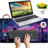Cool Purple Kawaii Anime Moom Cat Desk Mat XXL Large Gaming Mouse Pad, Cute City Cats Desk Pad for Gamer Girl Women Office Desk Decor Mousepad, Co...