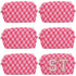 6 Pcs Preppy Makeup Bag Bulk Checkered Cosmetic Bag Pink Makeup Pouch Personalize Travel Toiletry Bag Organizer Cute DIY Makeup Brushes Storage Ba...