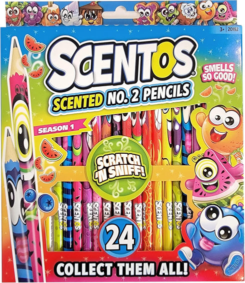 Scentos Scented Pencils for Kids - No. 2 Lead Pencils - Cute Pencils - For Ages 3 and Up - 24 Pack...