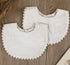 GZMM Baby Bib For Girls,Reversible Waterproof Handmade Natural Cotton Baby Drool Bib 0-12 months 2 Pack (off-white color, 0-12 months)...
