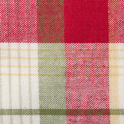 DII Orchard Plaid Collection Linen Tabletop Essentials, Table Runner, 14x108, Taupe/Red...