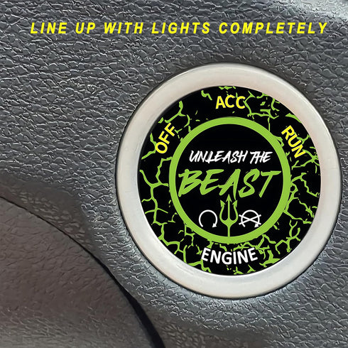 Push Start Button Cover for Dodge Challenger Charger Durango and Jeep Grand Cherokee SRT8 2015-2024, Unleash The Beast Stylish Design Engine Start...