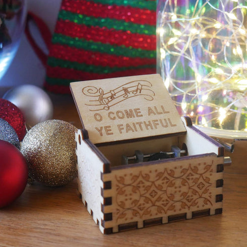 Small O Come All Ye Faithful Wood Music Box Gifts for Christian Women Men Religious Wooden Boxes Presents: Women, Men, Mom, Dad, Easter, Easter, B...