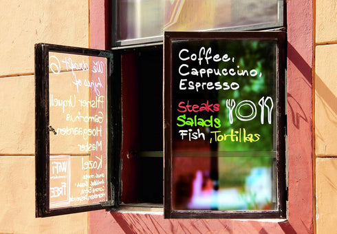 edding 4090 chalk marker - multi-coloured (basic) - 5 chalk pens - chisel nib 4-15 mm - wet wipe pen for chalkboards, windows, glass, mirrors - li...