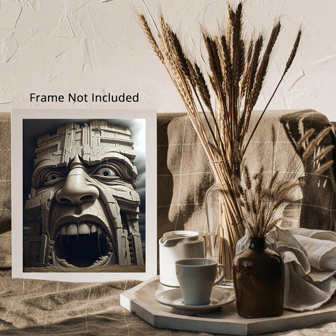 Posterizer 1 pcs-sci-fi screaming building-Abstract & Modern Art-Fantasy & Fiction Art-Gift for Art Lovers-Decor for Home & Office- UNFRAMED Wall ...