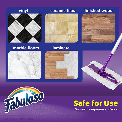 Fabuloso Dry and Wet Sweeper with Bonus 12 Dry Cleaning Pads| Clean Your Floors with Ease | 2-in-1 Sweeping and Light Mopping, Lightweight, Swivel...