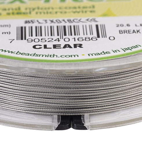 The Beadsmith Flex-Rite 7 Strand Nylon Coated, Stainless-Steel Beading Wire, Jewelry Making Supply (.018 Dia, Clear - 30 Ft)...