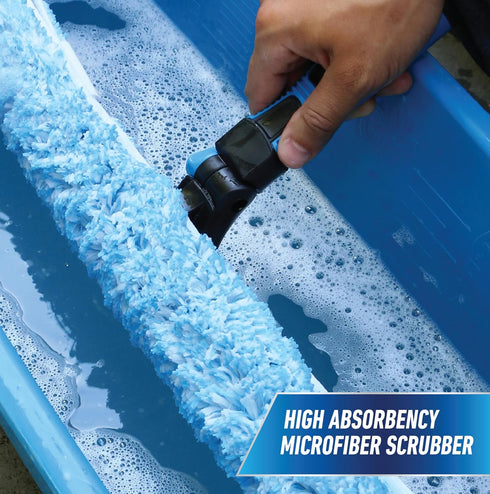 Unger Professional 18" ProFlex 2-in-1 Squeegee & Scrubber - Window Cleaning Tool with Pivoting Head – Squeegee for High Access Window Washing, Com...