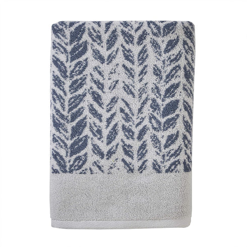 SKL Home Distressed Leaves Bath Towel, 28x54, Denim...