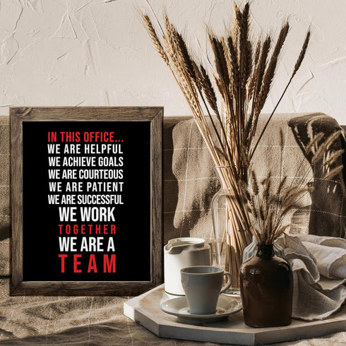 Posterizer 1 pcs-in this office we are a team-Workplace & Office Art-Motivational & Inspirational Art-Gift for Boss, Manager-decor for office wall...