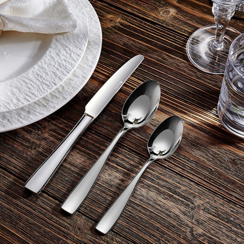 KEAWELL Premium 4-Piece Louis Spoon Set, 18/10 Stainless Steel, Set of 4, Fine Spoon Set with Squared Edge, Dishwasher Safe, Smooth and Solid (6.4...