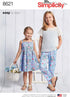 Simplicity US8621HH Easy to Sew Girl's Dress, Top, Camisole, and Pants Sewing Patterns, Sizes 3-6...