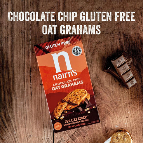 Nairn's Gluten-Free Chocolate Chip Oat Grahams - Healthy, Tasty and Safe for Celiacs. Perfect On-the Go Snack. High Fiber, No Artificial Colors, F...