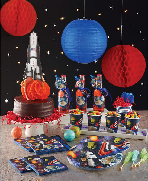 Creative Converting 725533 Space Blast All Over Print Plastic Tablecover, 54 by 108", Black...
