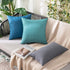MIULEE Pack of 2 Decorative Outdoor Solid Waterproof Throw Pillow Covers Faux Linen Garden Farmhouse Coastal Cushion Cases for Summer Patio Tent B...