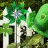 Hausse 10 Pack Reflective Pinwheels Holiday Decor, Extra Sparkly Wind Sculptures for St. Patrick's Day Decorations Party Supplies, Deterrent to Sc...