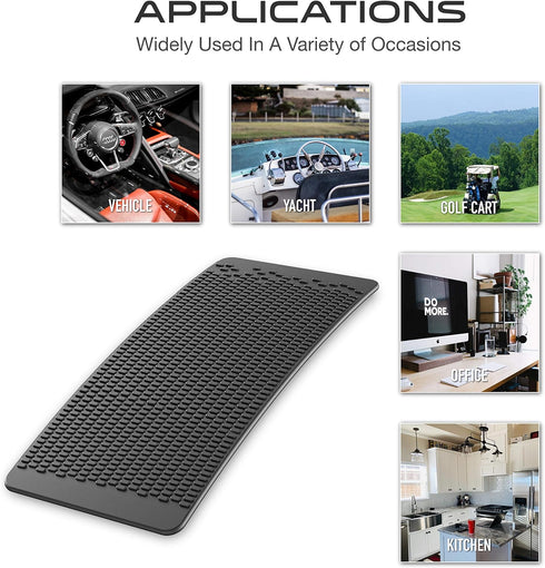 Car Dashboard Non Slip Mat, JIMISHA Anti Slip Pad, Anti Slide Sticky Dash Pad, Multifunctional Fixate Gripping Gel Pad for Radar Detector, Cell Ph...