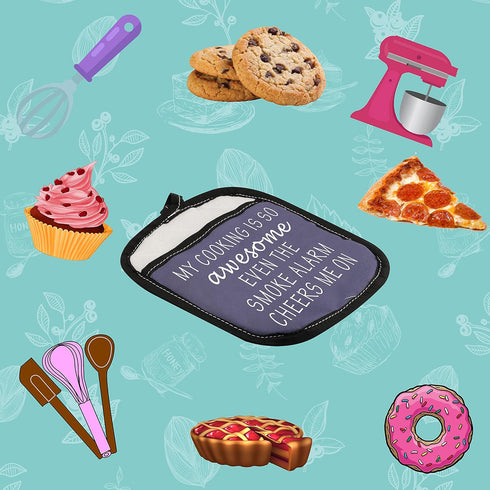 Funny Oven Pads Pot Holder with Pocket My Cooking is So Awesome Even The Smoke Alarm Cheers Me On (Cheers Me On)...