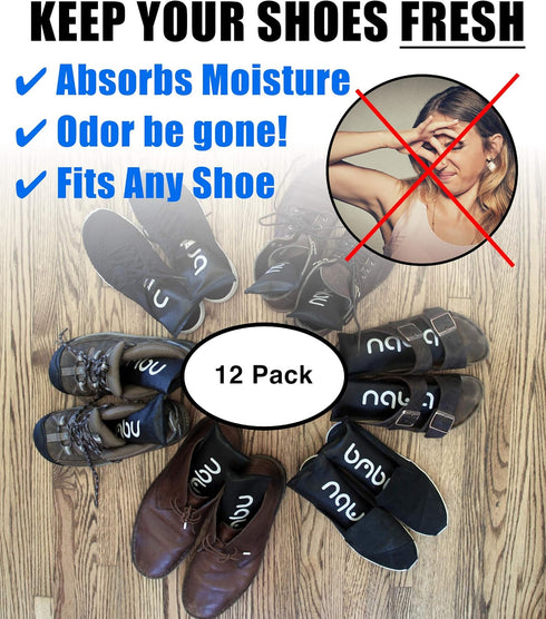 Charcoal Shoe Deodorizers - Activated Natural Bamboo Air Purifying Bag Insert for Sneakers Oder Eliminator Mini Bags -Absorber/Freshener for Gym B...