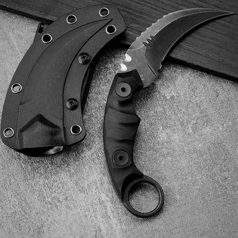 GTK691 Fixed Blade Knife D2 Steel Blade Nylon Fiberglass Handle with Kydex Sheath for Outdoor Camping Hunting Hiking Survival EDC Tool(Black)...