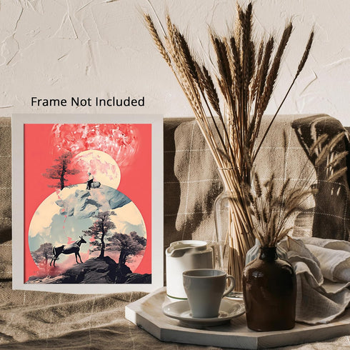 Posterizer 1 pcs-nature landscape surreal collage-Abstract & Modern Art-Astronomy & Celestial Art-Gift for Nature, Surfers and Beach Lovers- UNFRA...