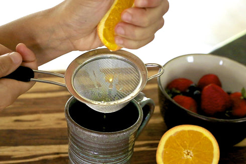 Fine Mesh Stainless Steel Mini Tea Strainer with Non Slip Handle - 3 inch - Ideal Size for Straining Teas and Cocktails or Sifting Flour, Sugar, S...