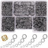 1400 Pcs Open jump rings for jewelry making supplies 6 Sizes/Box Jump Rings for key chain making kit with 1Pcs Jump Ring Open/Close Tool (Gun blak...