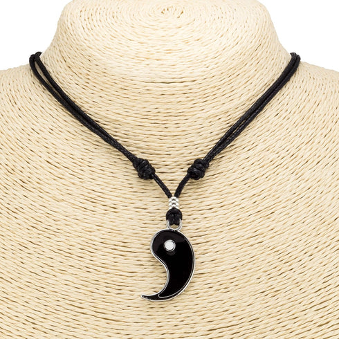 BlueRica Yin and Yang (Couple) Set on Adjustable Cord Necklaces...