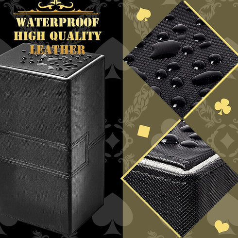 Deekin Deck Card Boxes Cards Deck Game Box Compatible with MTG TCG CCG Commander Deck Playing Card Case Card Deck Holder 3 Tray for 220+ Sleeved C...