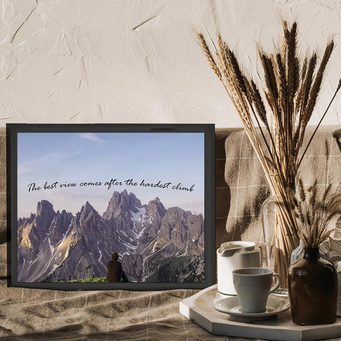 Posterizer 1 pcs-The best view comes after the hardest climb-Motivational & Inspirational Art-Quotes and Poems-Decor for Home & Office- UNFRAMED W...