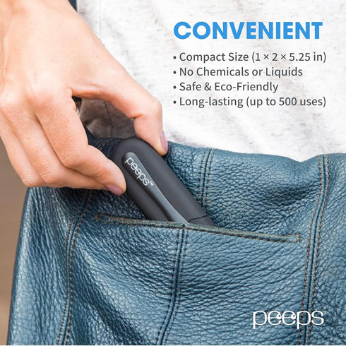 CarbonKlean Peeps Glasses Cleaner - for Eyeglasses, Reading Glasses, and More - Lens Cleaner with Carbon Microfiber Tech - Blue Soft Touch - 1 Cou...