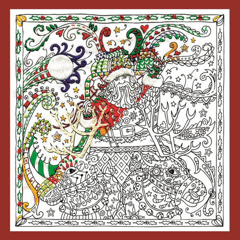 Design Works Crafts Zenbroidery, Santa, 10" x 10" Craft Kit, Multicolor......