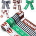 Football Wired Edge Ribbon - 4 Rolls 24 Yards Brown Green Football Burlap Ribbon for Football Game, Rugby Pastel Wired Ribbon for Bow Wreaths, Foo...