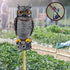 Hausse Fake Owl Decoy Bird Scarecrow Sculpture, 13.6 Inch Plastic Horned Owl Bird Deterrents, Garden Protectors, Nature Enemy Pest Repellent for O...