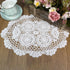 Phantomon Handmade Crochet Cotton Lace Placemats Doilies Cloth Crochet Coasters, Pack of 4, Oval Shape, White, 12 x 17 inch (White)...